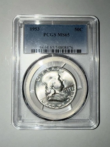 1953-P  $.50 Ben Franklin Half Dollar PCGS Graded MS65