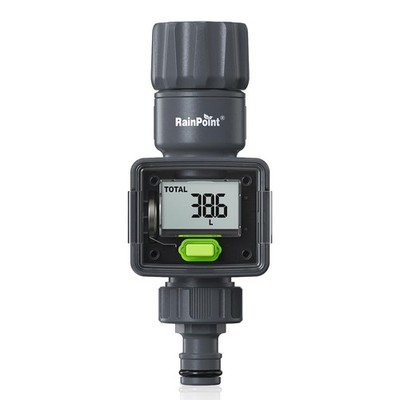 RAINPOINT Digital Garden Hose Flow Meter - Real-Time Tracking, Smart Water Meter