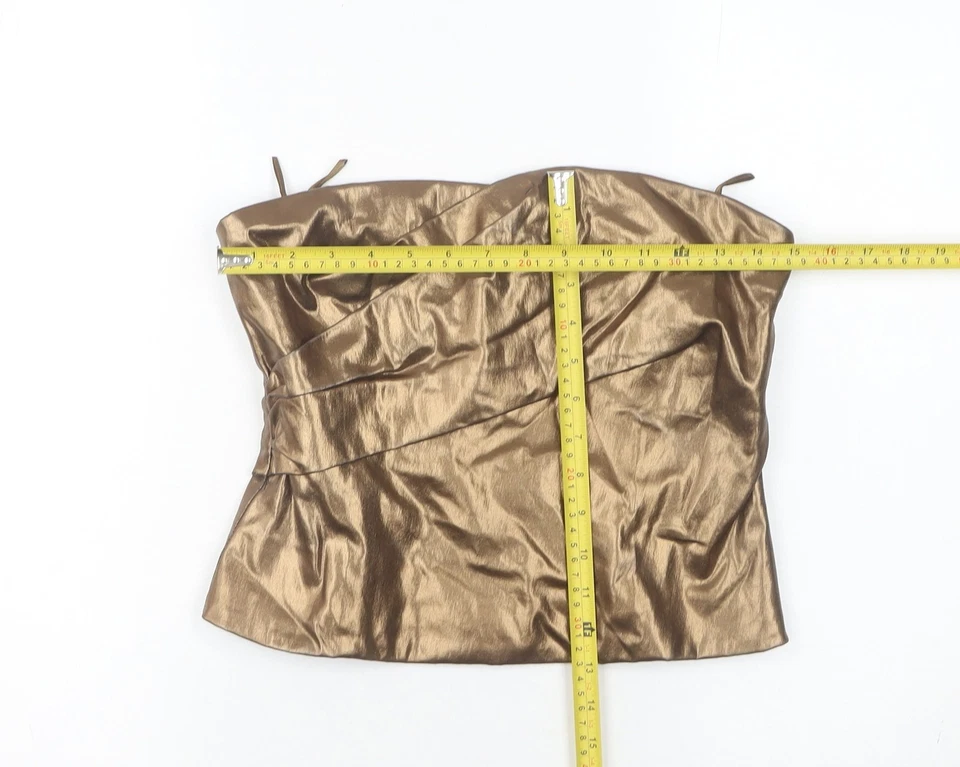 Zara Women’s Gold Strapless Camisole Top UK 12 Partywear - Image 2 of 4
