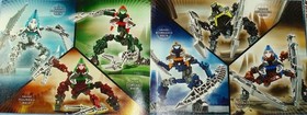 Lego Bionicle Metru Nui VAHKI (8614 - 8619) with Kanoka Glow Disks in Canisters