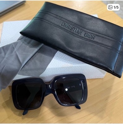 Christian Dior Wildior S3U Women's Square Sunglasses Black Plastic Black Lens