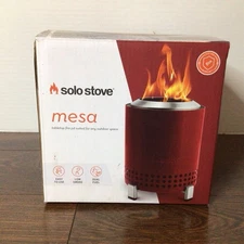 NEW Solo Stove Mesa Tabletop Mini Fire Pit With Stand Low Smoke Mulberry Red