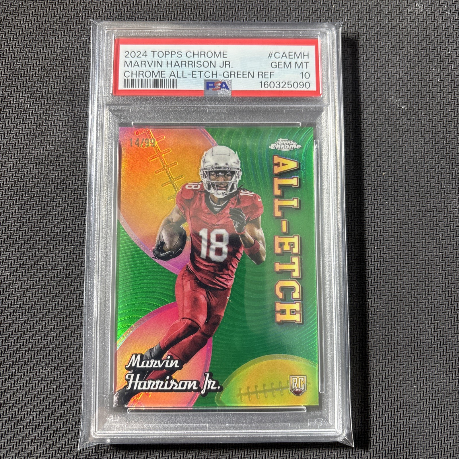 Marvin Harrison Jr. Topps Chrome All-Etch #CAEMH Green Refractor
