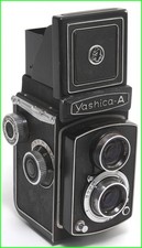  Vintage Yashica-A 6x6 120 film TLR analog camera w. Yashimar 3.5/80mm lens NOT