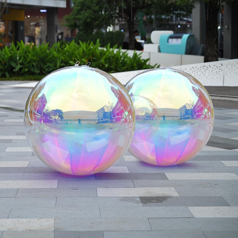AplusChoice 2PCS 39" Big Shiny Inflatable Mirror Ball PVC Hanging Iridescent
