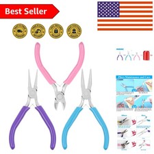 Essential Jewelry Making Pliers Set: Needle, Round Nose  Flush Cutters Included