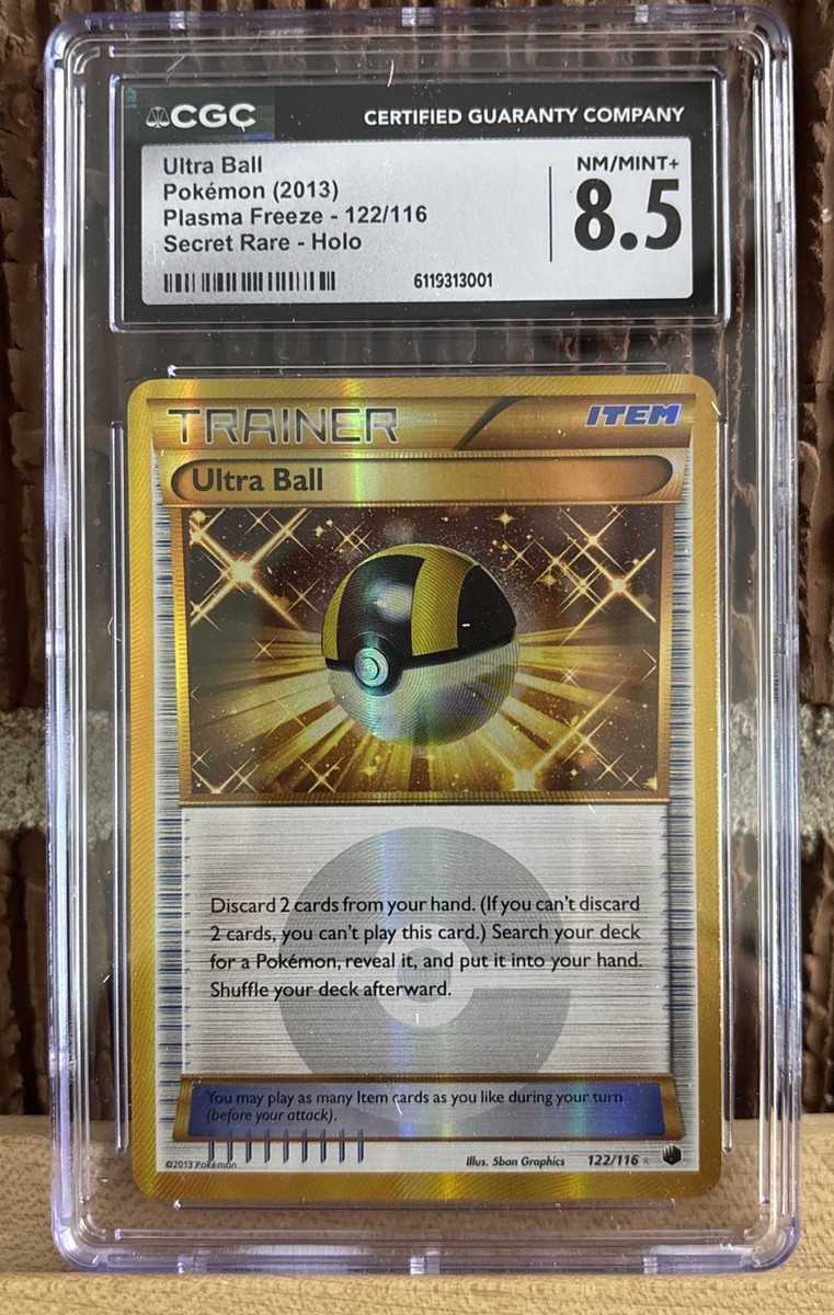 POKEMON PLASMA FREEZE ULTRA BALL #122 SECRET RARE HOLO CGC 8.5