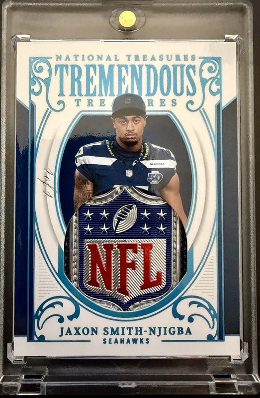 2025 National Treasures - Jaxon Smith-Njigba #TT-JSN 1/1 NFL Shield One Of One