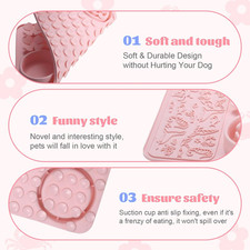 Silicone Lick Mat for Dogs Cats Slow Feeder Dog Bowl, Non-Slip Licking Ma...
