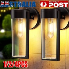1/2/4x Solar Powered LED Door Fence Wall Lights Outdoor Garden Lighting Lantern