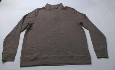Flag & Anthem Men's Hero Solid Twill Quarter Zip Sweater CN6 Brown Large NWT