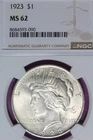 1923 NGC MS62 PEACE SILVER DOLLAR #B52388