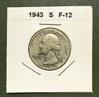 1943-S Washington Quarter - CoinSnap AI Grade F-12 - 90% Silver