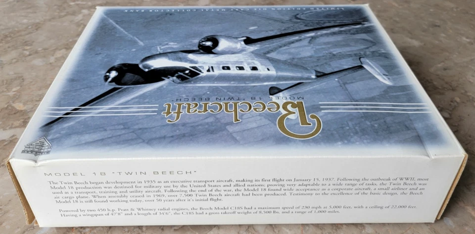1997 SpecCast Liberty Beechcraft Model 18 Twin Beech Limited Edition Diecast - Image 4 of 4