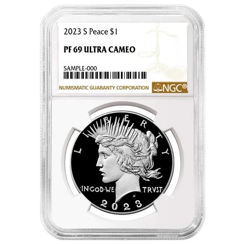 2023-S $1 Proof Peace Silver Dollar NGC PF69UC Brown Label