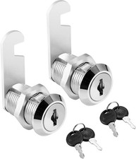 2 Pack Cabinet Cam Lock with Keys 1" Cylinder Drawer Safety Locks Keyed Alike