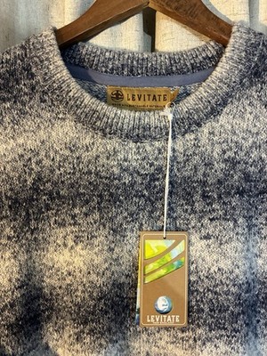 Levitate Surf Men s Baja Sweater Large Trey Navy Sustainable New w Tags MSRP $99