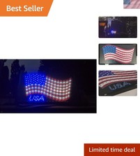 4th of July Framed LED Flashing American Flag, Advanced LED Sign American fla...