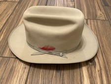 Vintage Rare Bandera Western Cowboy 5X Beaver Quality Fedora Hat Sz 7 Circle J