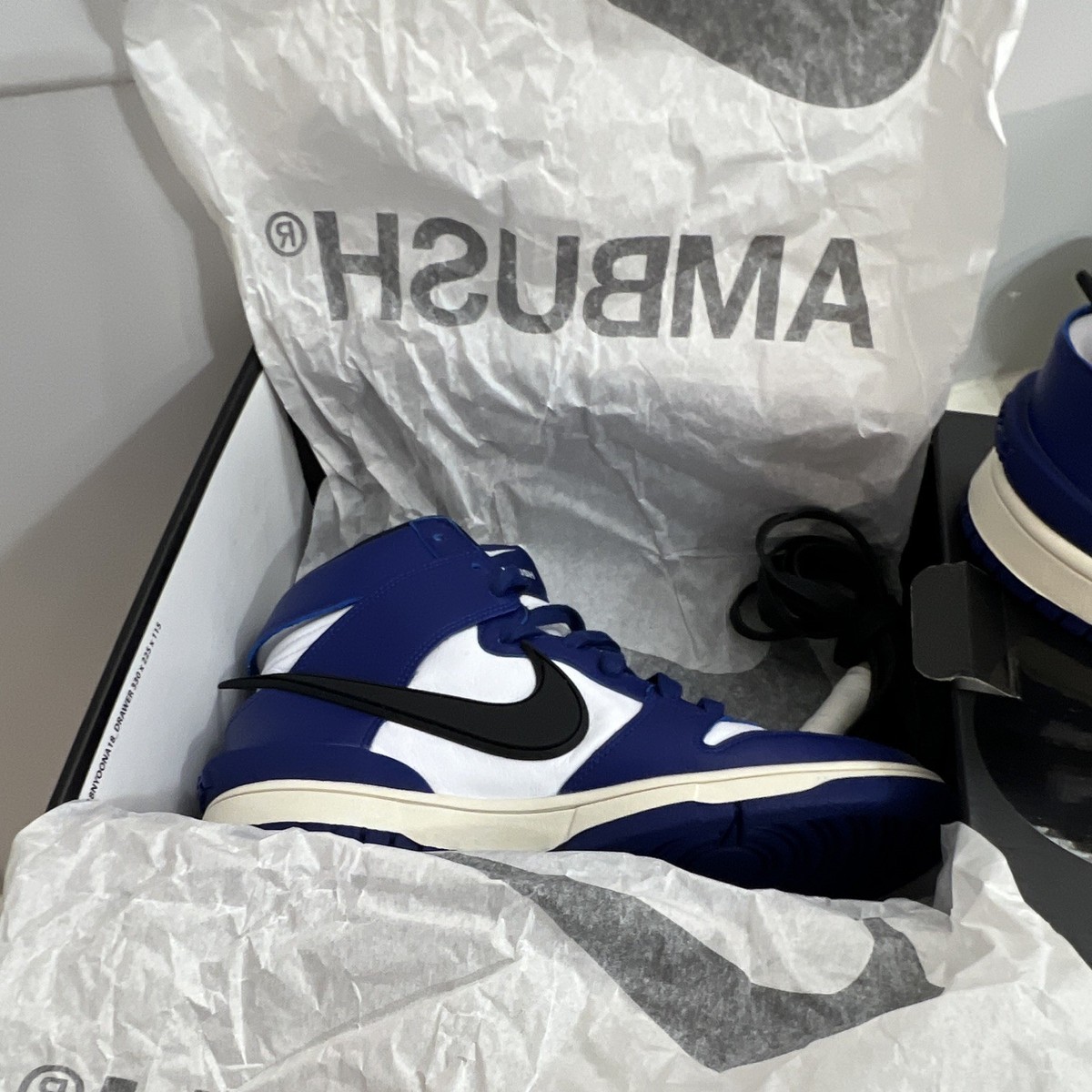 Nike AMBUSH x Dunk High CU7544-400 Blue/White/Black Leather High