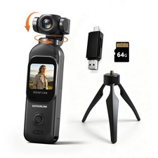Kaysunlink 1080P Vlogging Camera with 270 Rotatable Lens, 64GB, Black