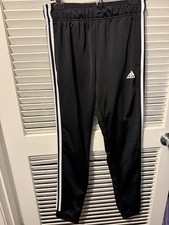 Adidas Women  s Warm-Up Pants Black With White Stripe Size Small