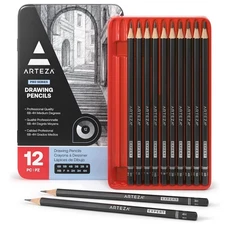 12 Set Drawing Sketch Pencils, 6B - 4H, Graphite, Artist, Sketching, Art