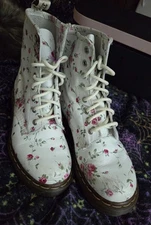 White Floral Doc Martins Air Wair 7