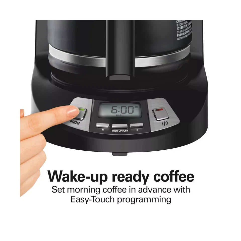 Hamilton Beach 12-Cup Programmable Coffee Maker with Brew Pause and Hot Plate - Image 2 of 4