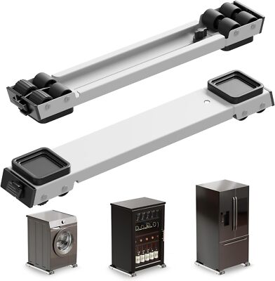Heavy Duty Appliance Rollers, Adjustable Base For Washer and Dryer, Easily Move