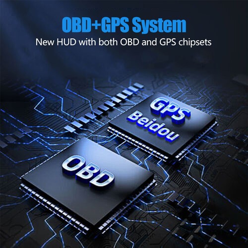 OBD2+GPS Car Gauge HUD Head-Up Digital Display Speedometer Temp Alarm Turbo RPM - Picture 6 of 14
