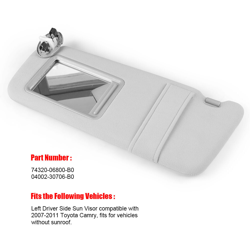 Visor grey left driver side without light 74320-06780-B0 For