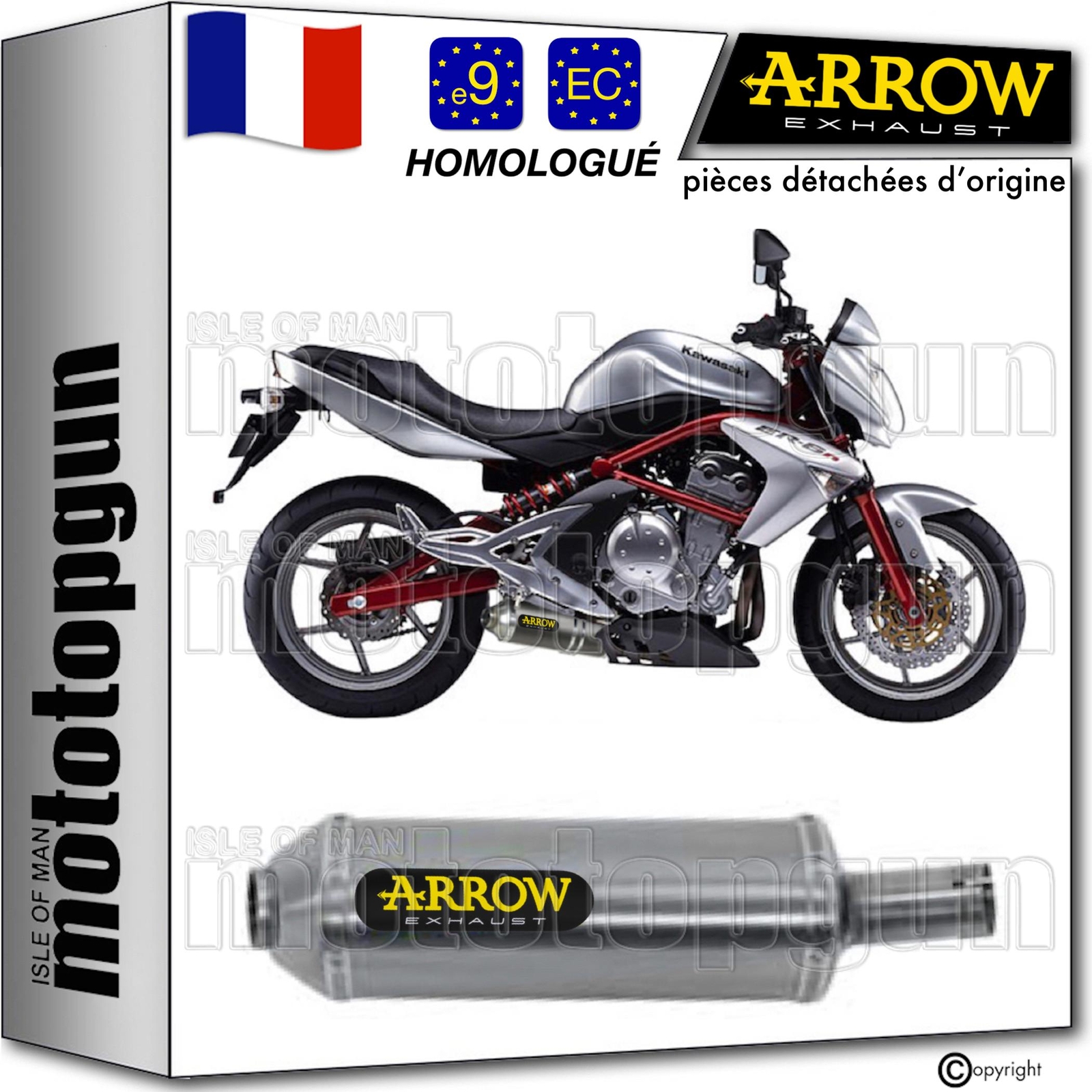 Pot echappement approuve maxi race-tech arrow kawasaki er6n 2006 silencieux