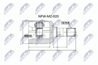NTY NPW-MZ-020 Gelenksatz Antriebswelle Getriebeseitig FüR Mazda