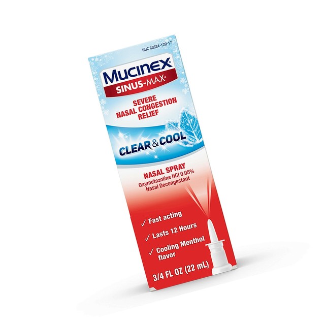 Nasal Decongestant Spray, Mucinex SinusMax Clear & Cool Nasal Spray, 0