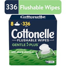 GentleFlushable Wipes 8 Flip Top Packs