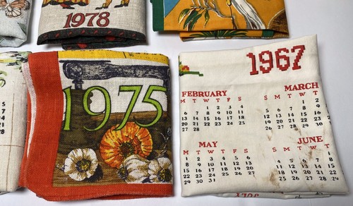 1975 Spices Calendar Linen Tea Towel Vintage - Picture 14 of 14