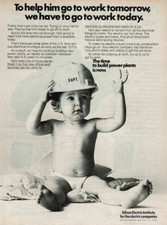 1977 Vintage Print Ad Edison Electric Institute To help him go to work tomorrow