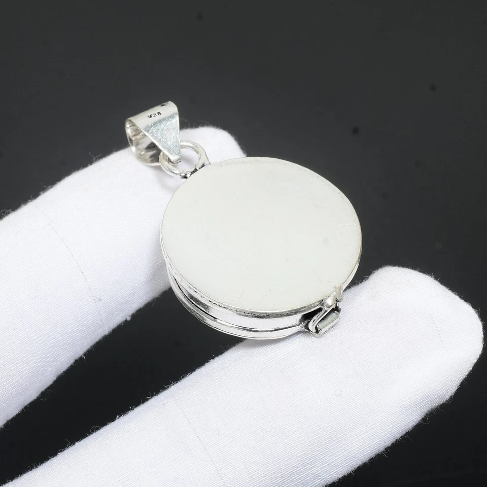 Arcobaleno Topazio Mistico Veleno Scatola Ciondolo Mano 925 Sterling Argento con - Immagine 2 di 4