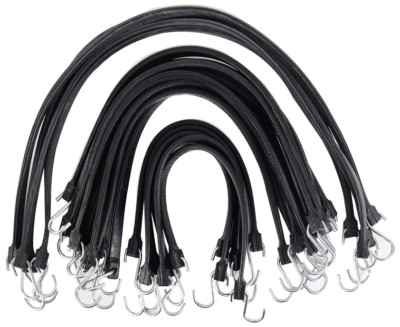 Multiple Size Natural Rubber Tarp Bungee Straps Tie down Cords with S Hooks Heav