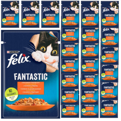 Felix Fantastic Katzenfutter Huhn mit Tomaten in Gelee Beutel 24x85g