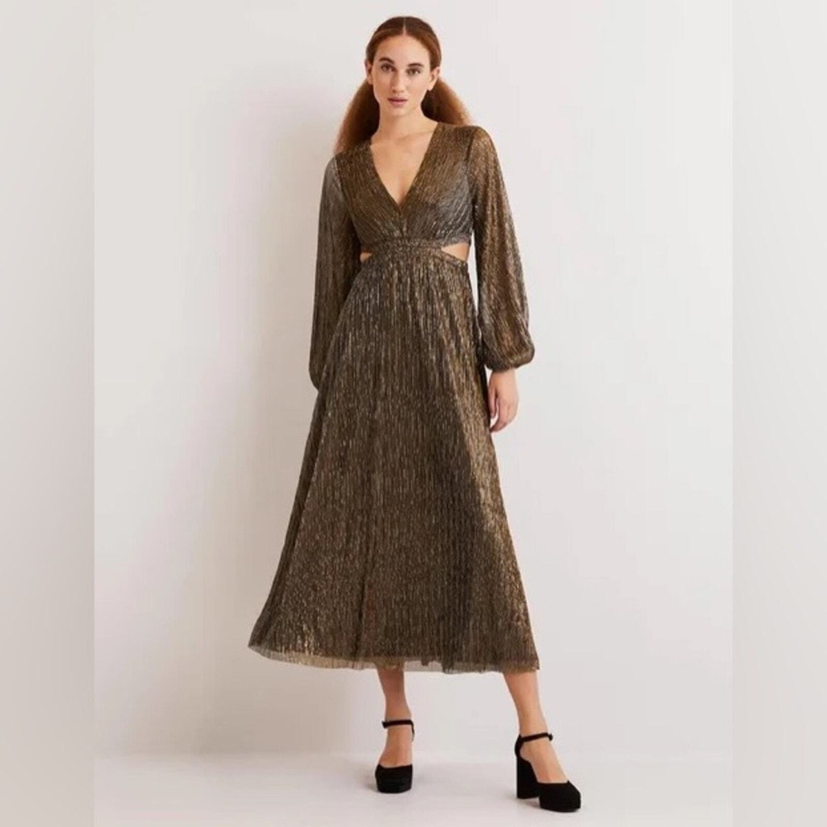 slim fit dress slacks Scoop Neck Jacquard Dress-Yellow Jacquard main image 1