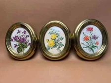 Flowers Framed Prints Set of 3 | Vintage Home Decor Wall Art | Aesthetic...