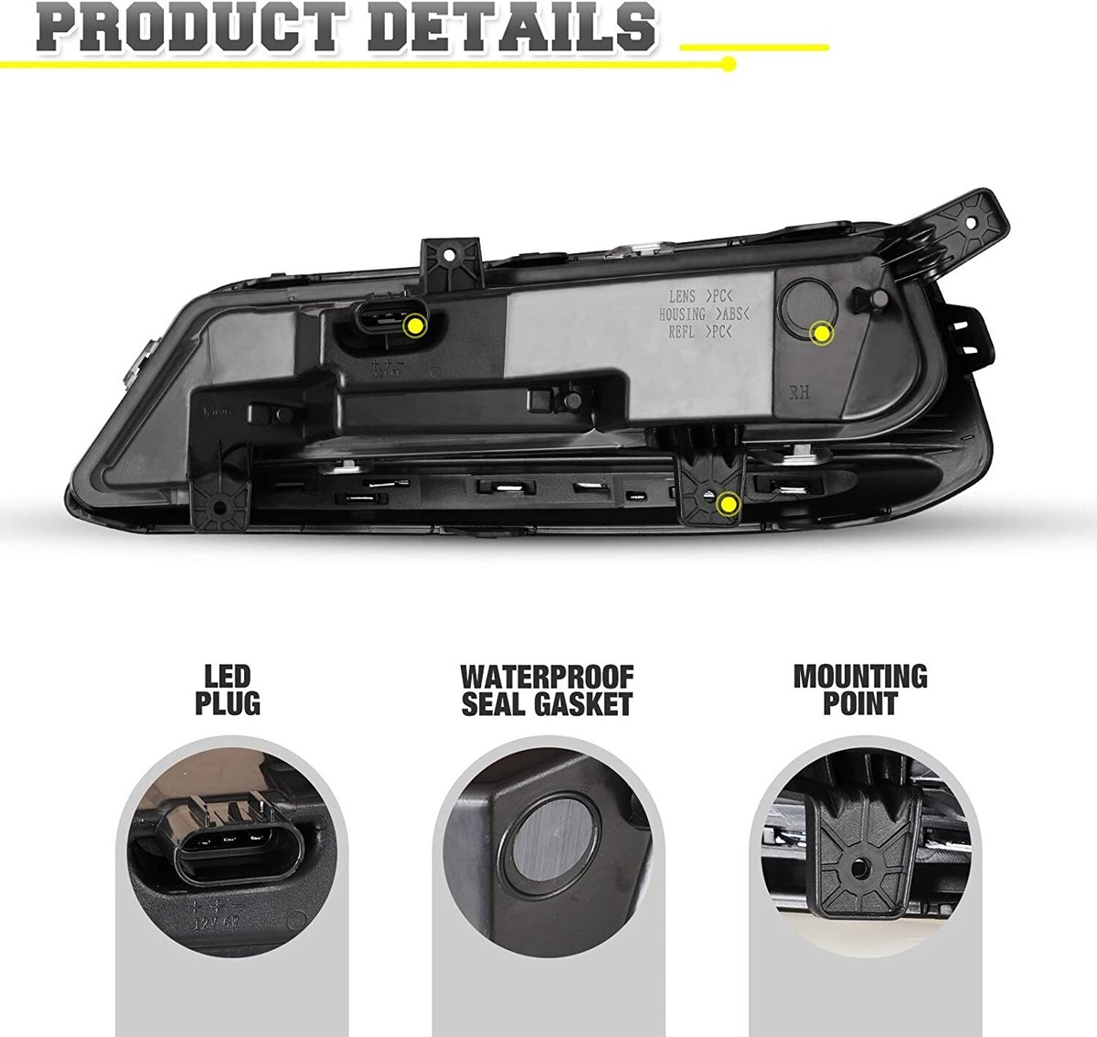 Fog Light Wiring Harness LED DRL Fog Light Kit For 2014-2020 Chevrolet Impala - Direct Replacement, DOT/SAE Replacement Fog Lights 22931247 22931248 - Foto 12