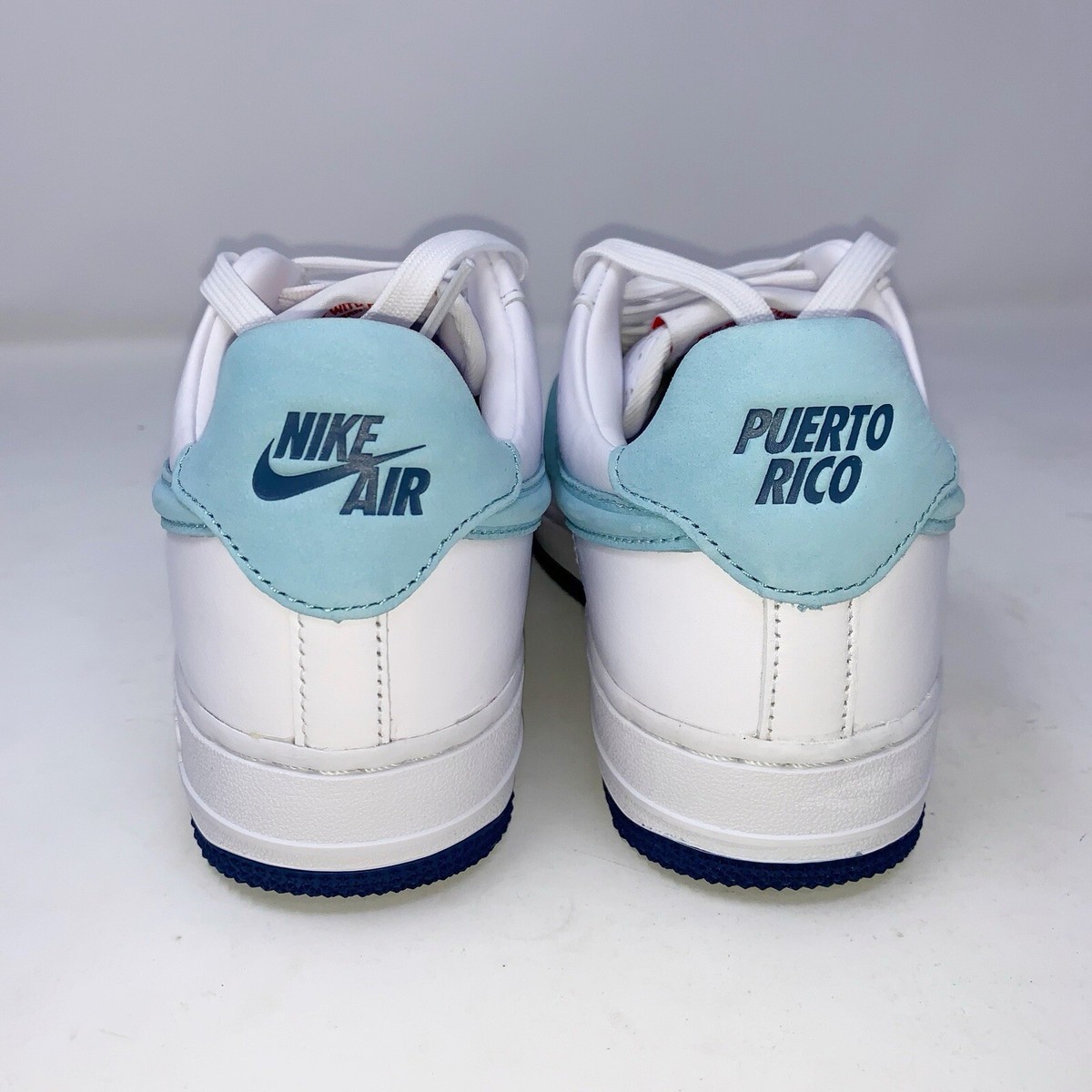 Nike Air Force 1 'Puerto Rico' White Sneakers, Size 3.5 / 5W