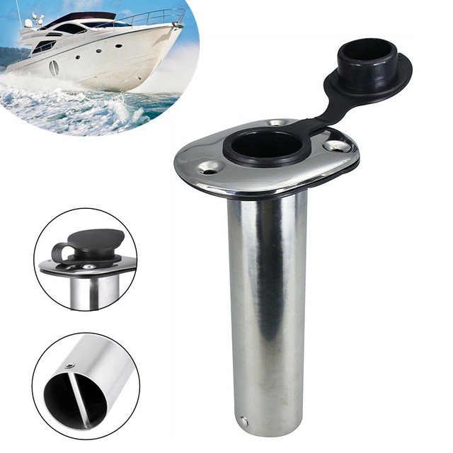 1PC Stainless Steel 90 Degree Angled Flush Mount Rod Holder w/PVC Liner Holders eBay