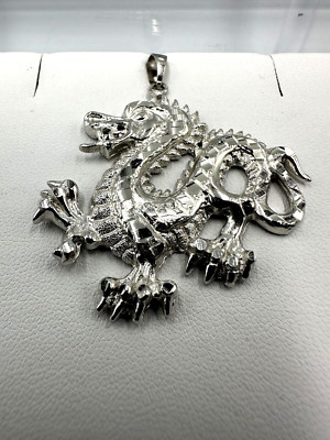 Sterling Silber Drachen Anhänger (39 x 50 mm)