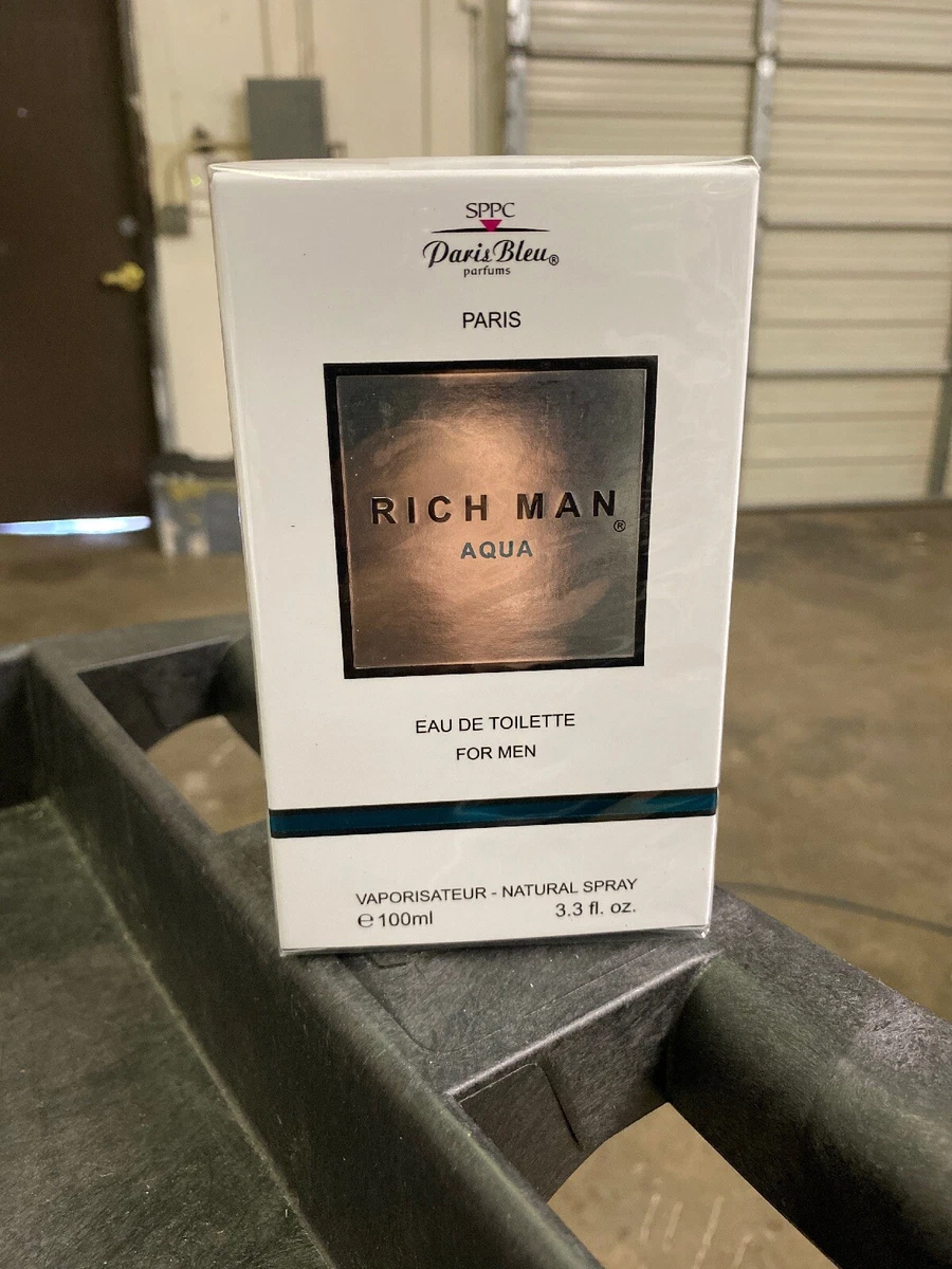 RICH MAN AQUA 3.3 EDT FOR MEN NIB