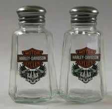 A Nice Set of HarleyDavidsonSkull Salt & Pepper Shakers 3¾" Tall