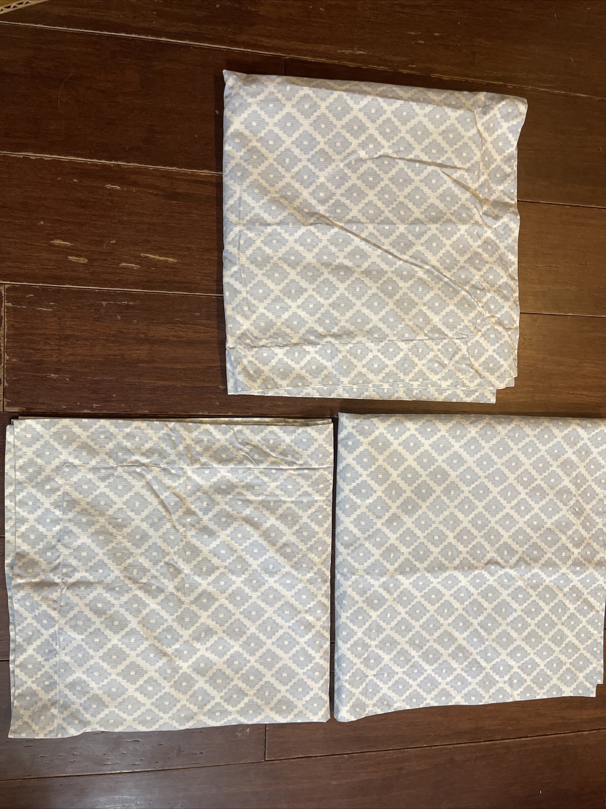 STAMATTINA Euro Pillow Sham, Lot of Three (3), Light Blue Diamond